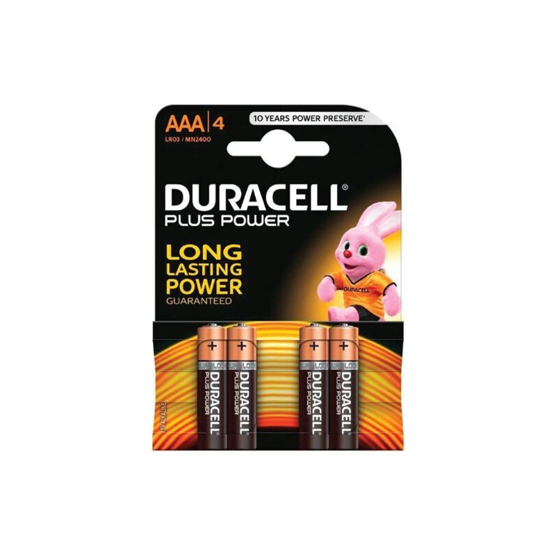 BATTERIA MINISTILO AAA ALCALINA 4PZ DURACELL PLUSPOWER MN2400P